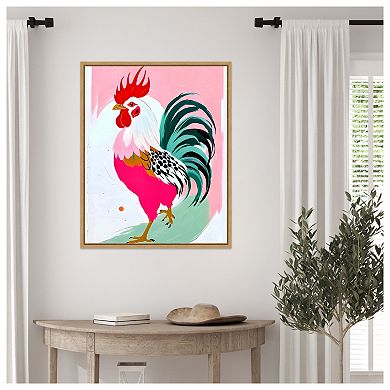 Rooster by Uma Gokhale Framed Canvas Wall Art Print