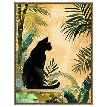 Cats Life Jungle by Justyna Jaszke Framed Canvas Wall Art Print