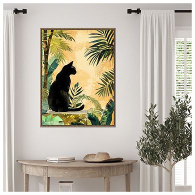 Cats Life Jungle by Justyna Jaszke Framed Canvas Wall Art Print