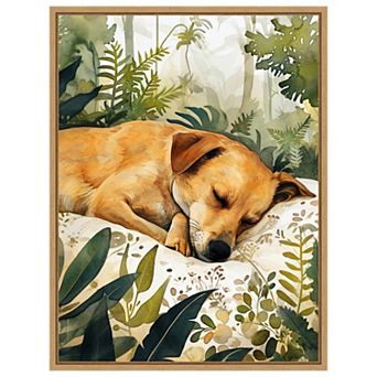 Dogs Life Pillow Time by Justyna Jaszke Framed Canvas Wall Art Print