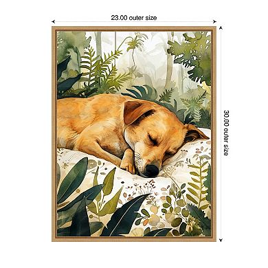 Dogs Life Pillow Time by Justyna Jaszke Framed Canvas Wall Art Print