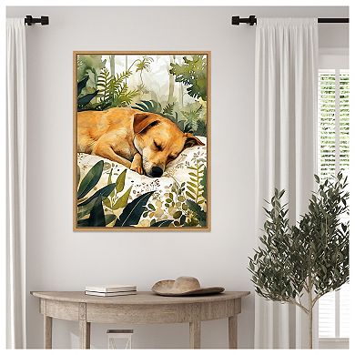 Dogs Life Pillow Time by Justyna Jaszke Framed Canvas Wall Art Print