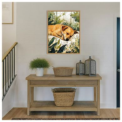 Dogs Life Pillow Time by Justyna Jaszke Framed Canvas Wall Art Print