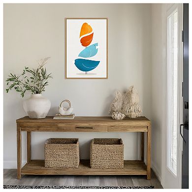 Bird Stack Up by Kristian Gallagher Framed Canvas Wall Art Print