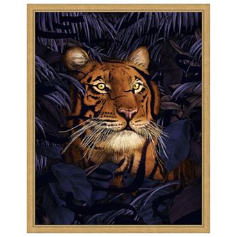 Jungle Cat by Ec Mazur Framed Canvas Wall Art Print