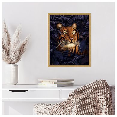 Jungle Cat by Ec Mazur Framed Canvas Wall Art Print