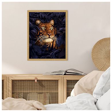 Jungle Cat by Ec Mazur Framed Canvas Wall Art Print