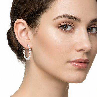 PearLustre by Imperial Sterling Silver Freshwater Cultured Pearl Hoop Earrings