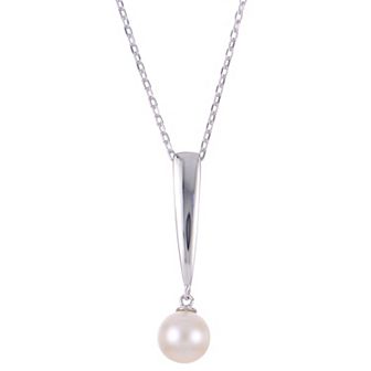 PearLustre by Imperial Sterling Silver Freshwater Cultured Pearl Pendant Necklace