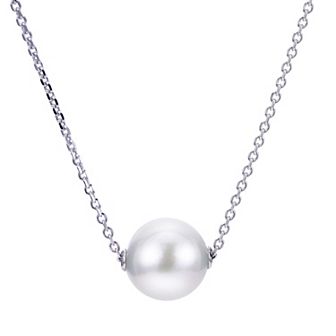 PearLustre by Imperial Sterling Silver Freshwater Cultured Pearl Solitaire Necklace