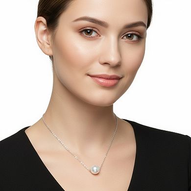 PearLustre by Imperial Sterling Silver Freshwater Cultured Pearl Solitaire Necklace