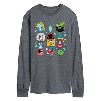 Men's The SpongeBob Movie: Search For SquarePants Icons Long Sleeve Graphic Tee