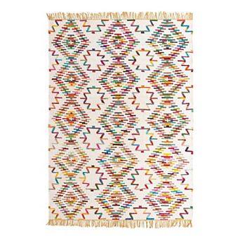 Unique Loom Aztec Chindi Trellis Throw or Area Rug
