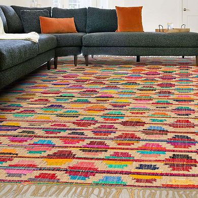 Unique Loom Candy Chindi Trellis Throw or Area Rug