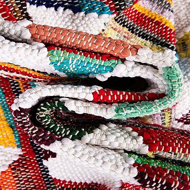 Unique Loom Pyramid Chindi Trellis Throw or Area Rug