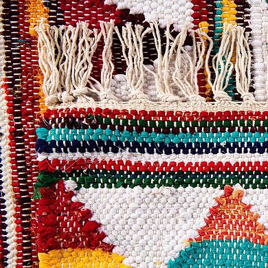 Unique Loom Pyramid Chindi Trellis Throw or Area Rug