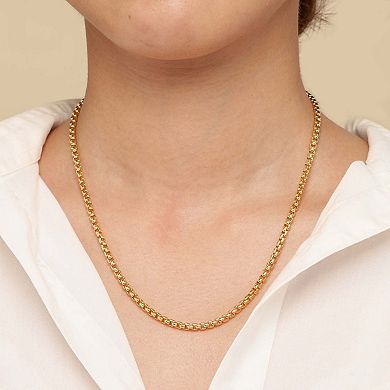 Fremada 14k Gold-Filled 3.4 mm Round Box Chain Necklace