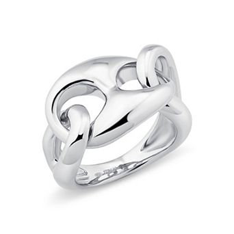 Fremada Sterling Silver Chunky Mariner Link Ring