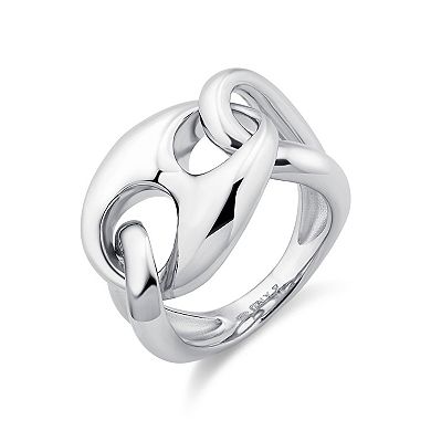 Fremada Sterling Silver Chunky Mariner Link Ring