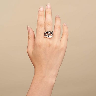 Fremada Sterling Silver Chunky Mariner Link Ring