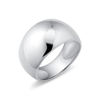 Fremada Sterling Silver Graduated Dome Cigar Band Ring