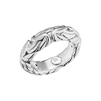 Fremada Sterling Silver 6.7 mm Byzantine Band Ring
