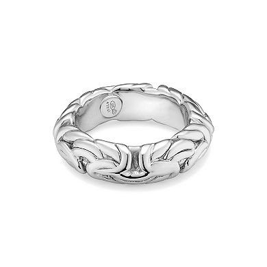 Fremada Sterling Silver 6.7 mm Byzantine Band Ring
