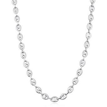 Fremada Sterling Silver 5.7 mm Puffed Mariner Necklace