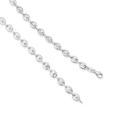 Fremada Sterling Silver 5.7 mm Puffed Mariner Necklace