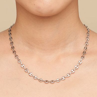 Fremada Sterling Silver 5.7 mm Puffed Mariner Necklace