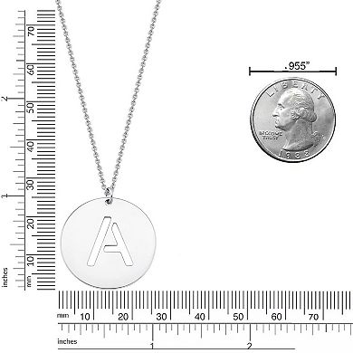 Fremada Sterling Silver Initial Disc Necklace