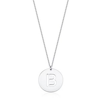 Au Naturale Sterling Silver Initial Disc Necklace