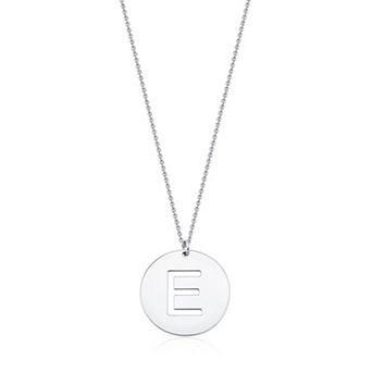 Fremada Sterling Silver Initial Disc Necklace