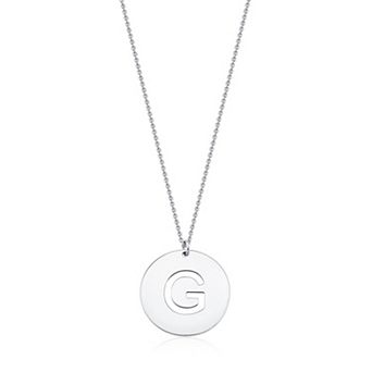Fremada Sterling Silver Initial Disc Necklace