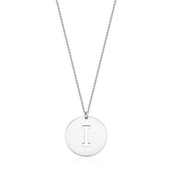 Fremada Sterling Silver Initial Disc Necklace