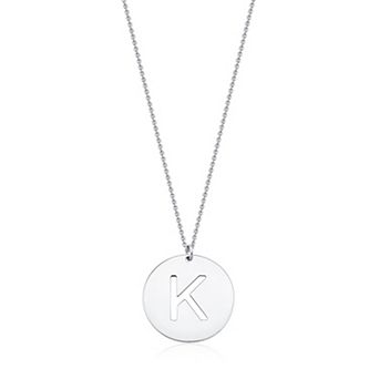 Au Naturale Sterling Silver Initial Disc Necklace