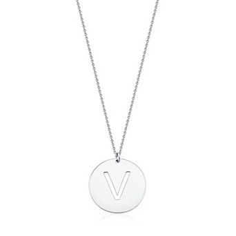 Au Naturale Sterling Silver Initial Disc Necklace