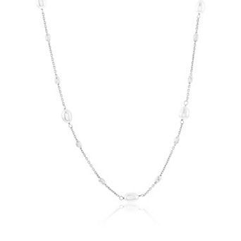 Argento Bella Sterling Silver Cultured Pearl Necklace