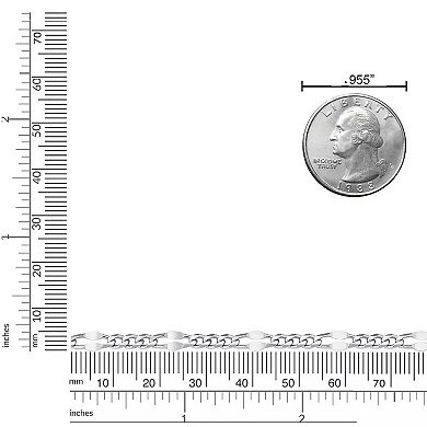 Fremada Sterling Silver Hammered Figaro Chain Necklace