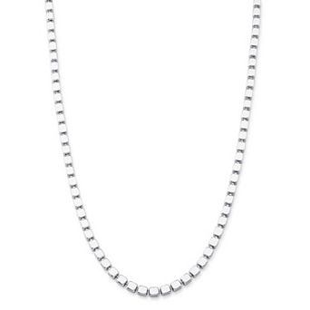 Fremada Sterling Silver Cube Link Chain Necklace
