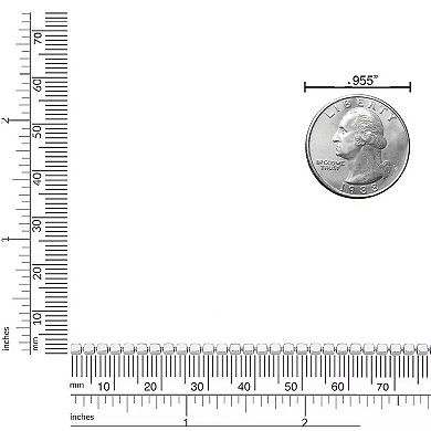 Fremada Sterling Silver Cube Link Chain Necklace