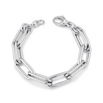 Fremada Sterling Silver Double Oval Link Bracelet