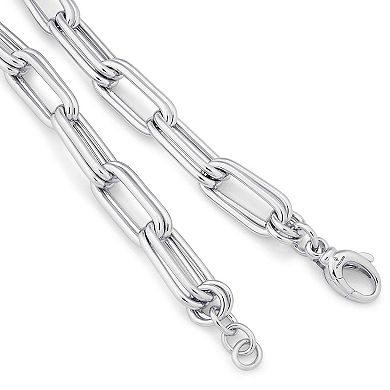 Fremada Sterling Silver Double Oval Link Bracelet