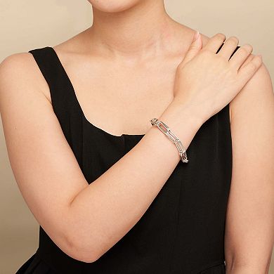 Fremada Sterling Silver Double Oval Link Bracelet