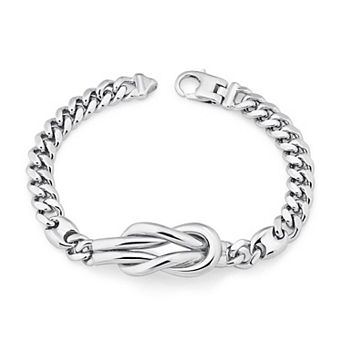 Fremada Sterling Silver Infinity Knot Curb Bracelet