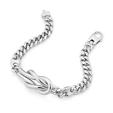 Fremada Sterling Silver Infinity Knot Curb Bracelet