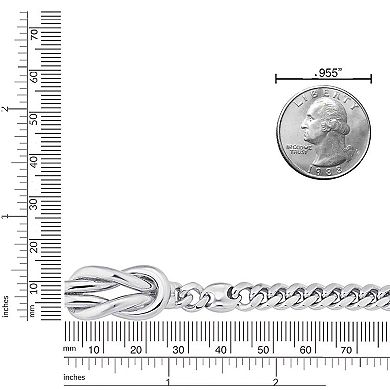 Fremada Sterling Silver Infinity Knot Curb Bracelet