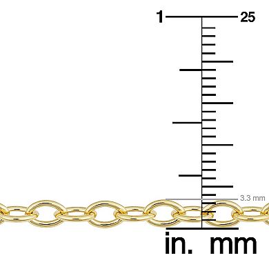Fremada 14k Gold-Filled 3.3 mm Oval Cable Chain Bracelet