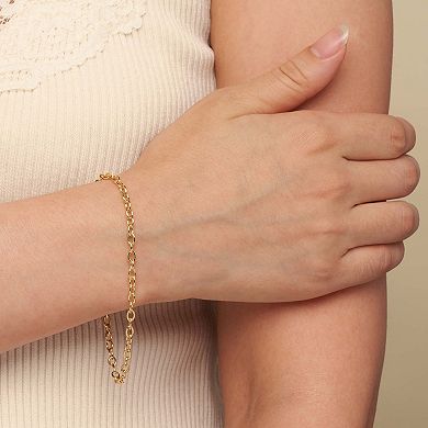 Fremada 14k Gold-Filled 3.3 mm Oval Cable Chain Bracelet