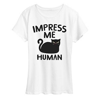 Women's Cat Impress Me Human Graphic Tee
